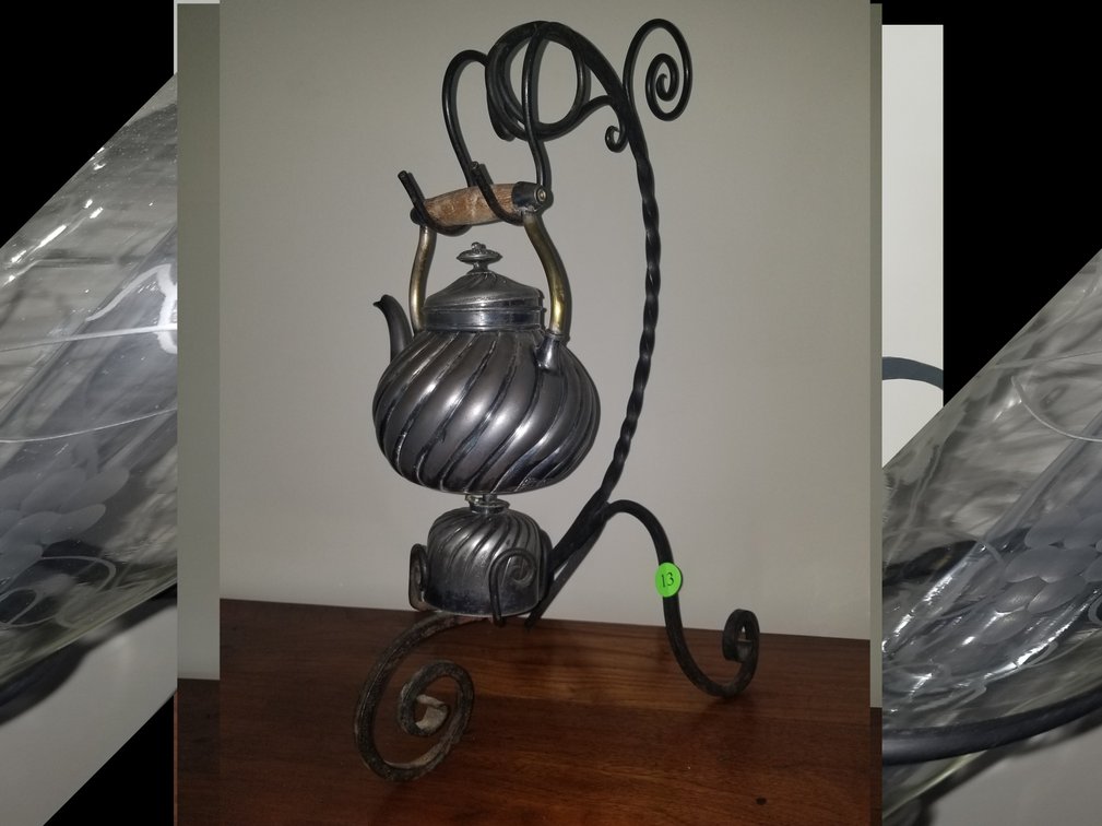 Silver Plated Hot Water Kettle and Stand