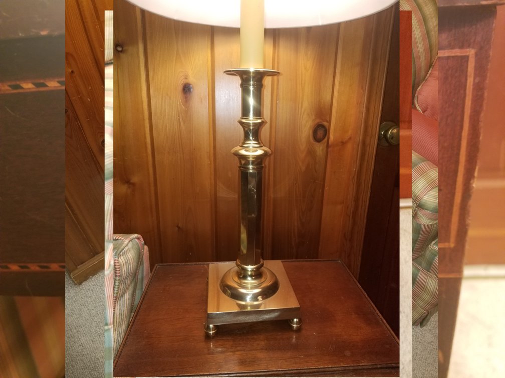 Pair of Brass Candlestick form Lamps