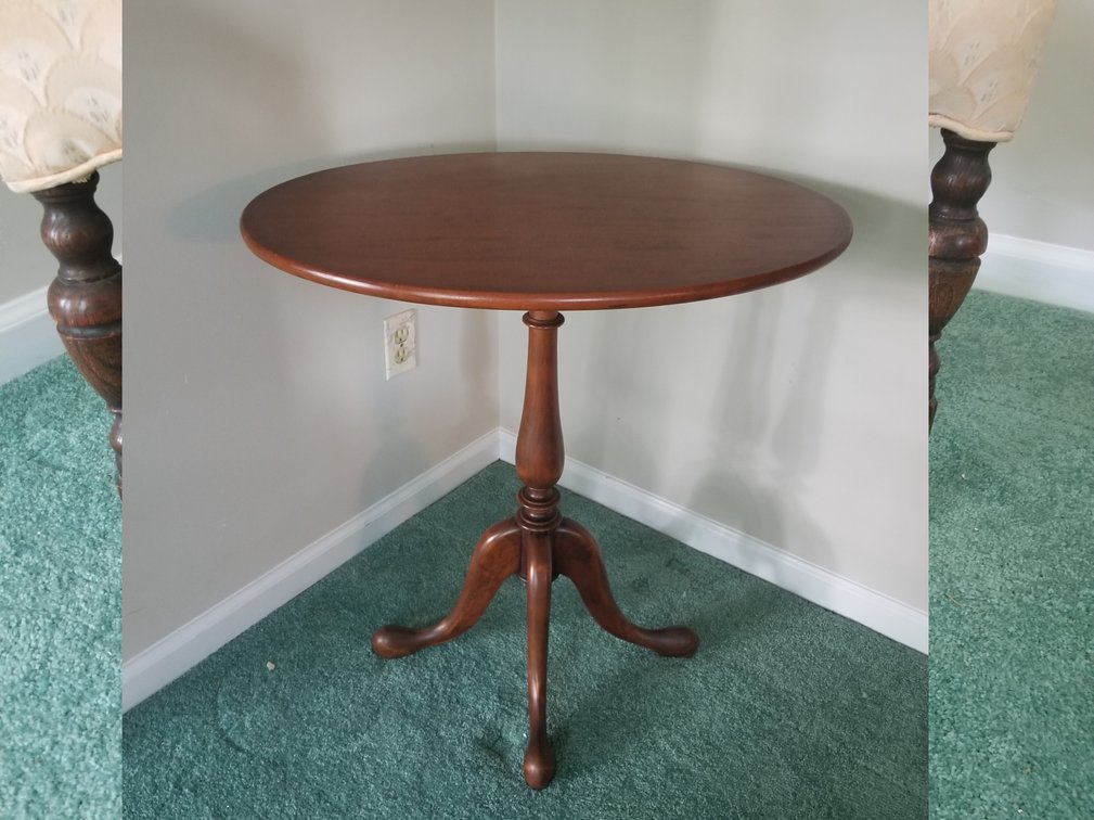 Solid Cherry Tilt Top Table