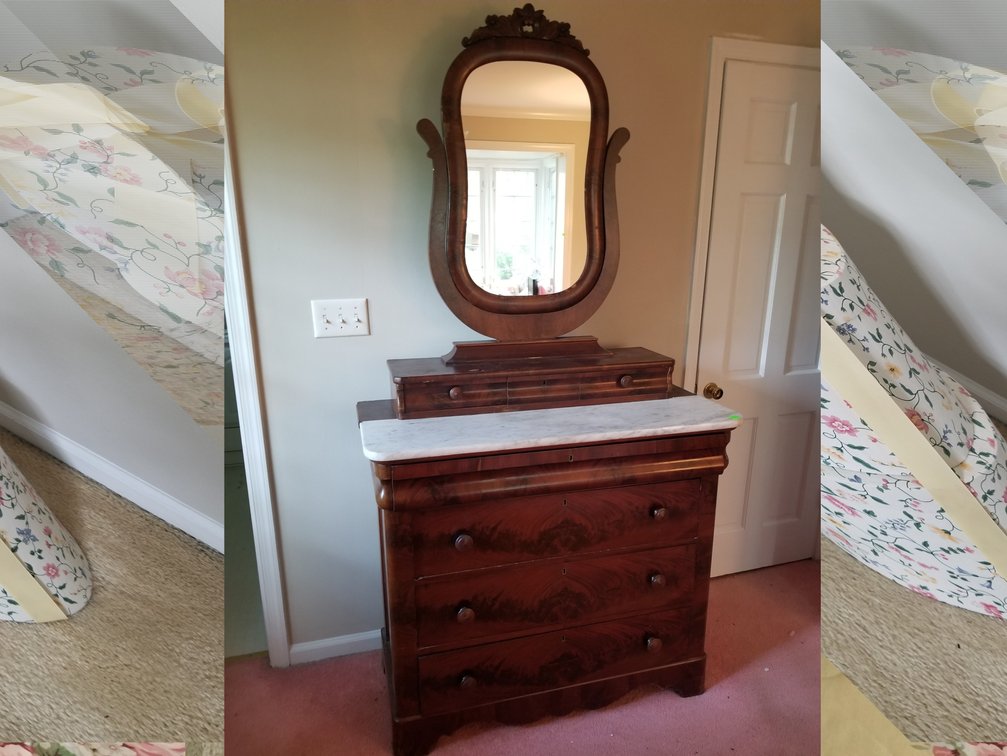 Ca. 1850 Empire Chest with Mirror