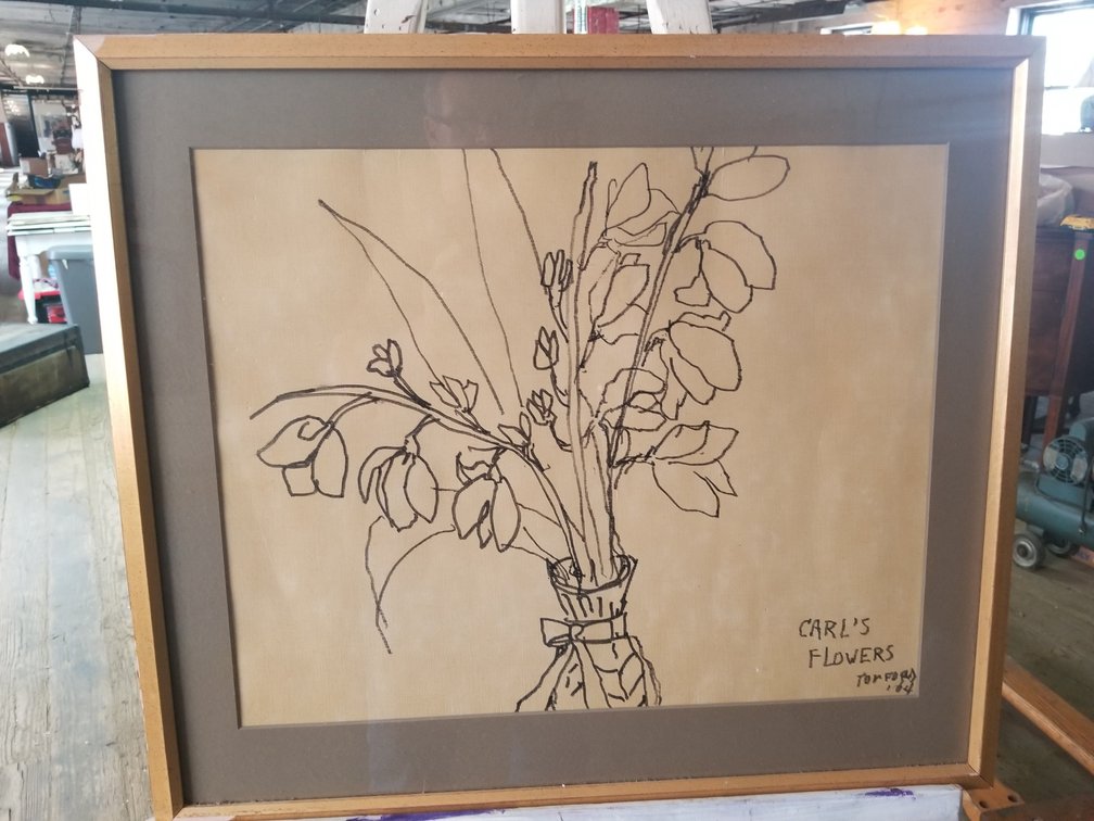 Marker on Canvas Board signed Tom Ford?