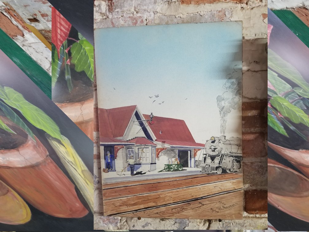 Watercolor "Train Order No. 19 Robert Meagher 