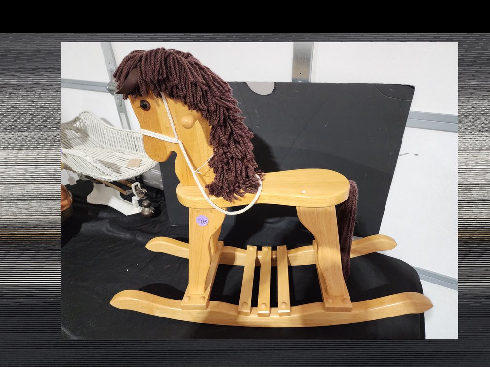 Solid wood horse rocking chair