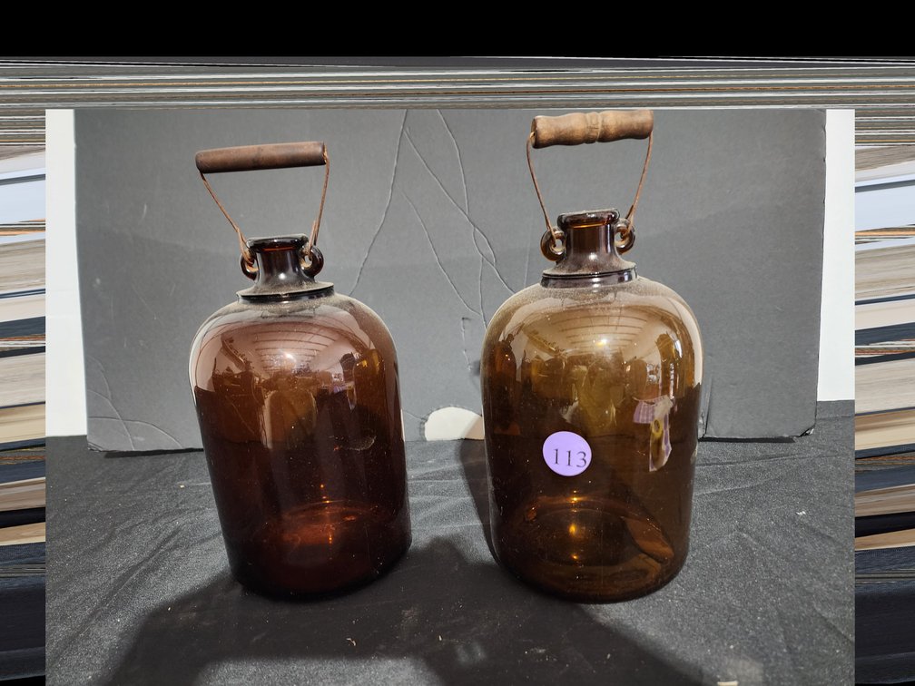 Vintage Amber 1 gallon jugs