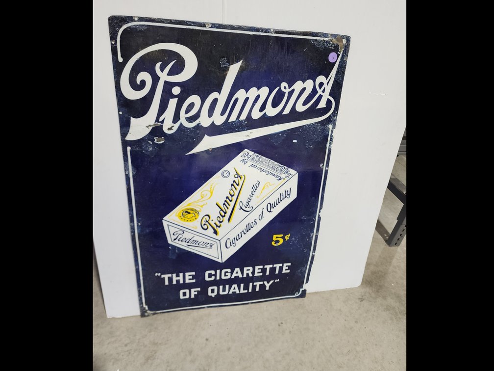 Antique porclean Piedmont advertising  sign