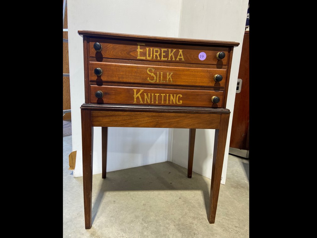 Antique walnut stool cabinet