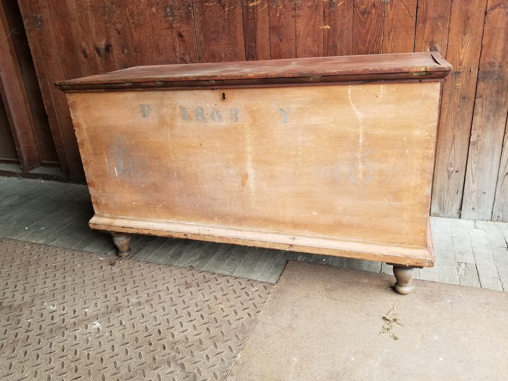 1863 dated Blanket Chest 