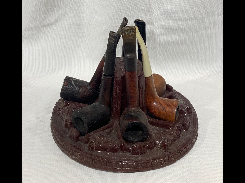Antique Syroco pipe stand