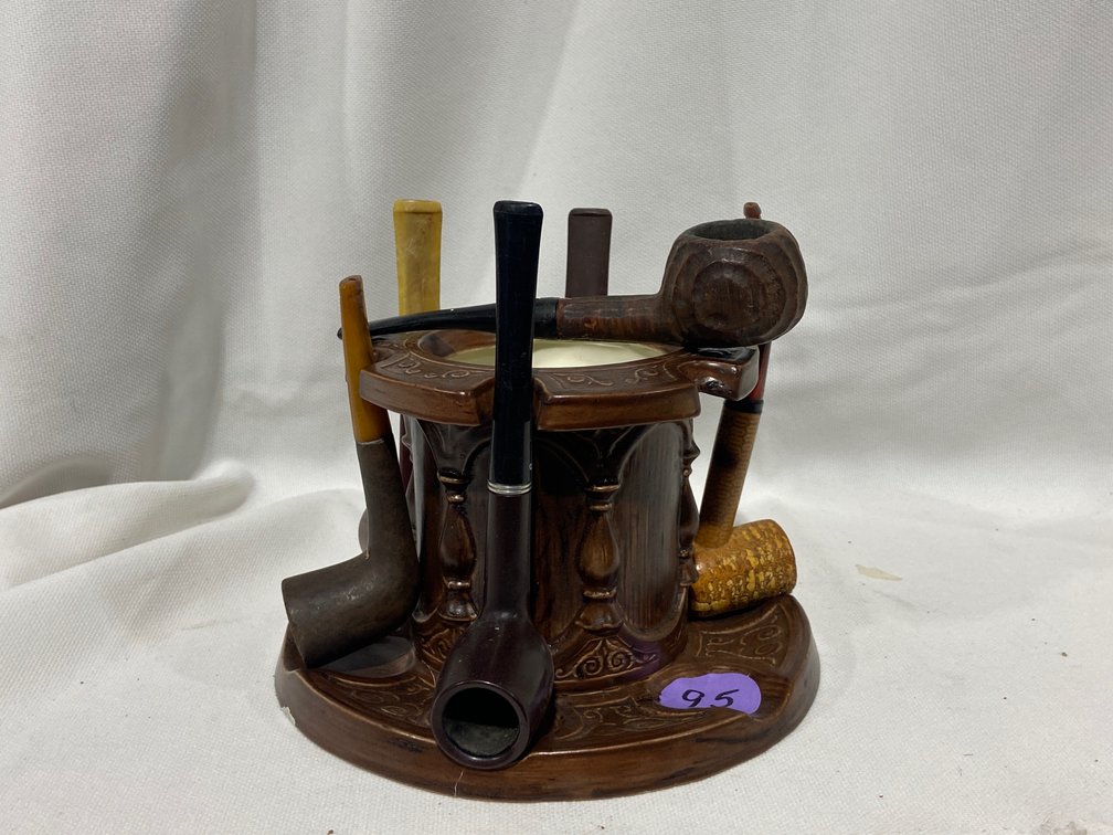 Antique Ceramic humidor pipe stand