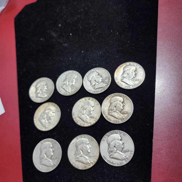 10 Silver Franklin halfs