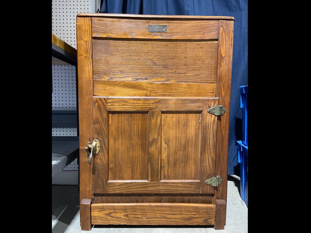 Antique wooden ice box