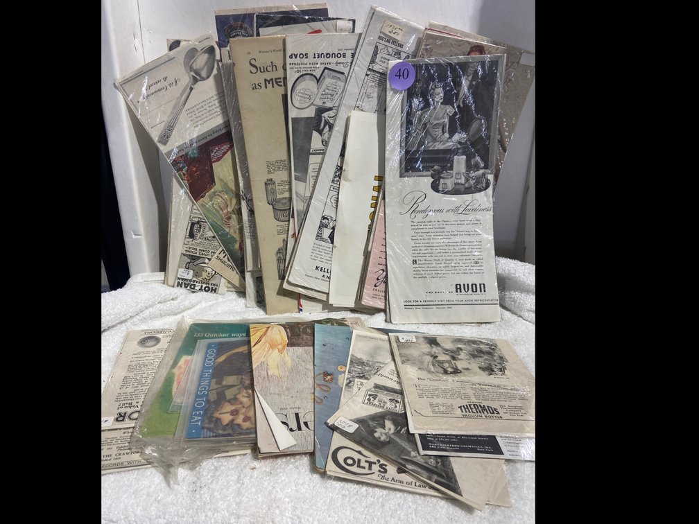 Antique collectible advertising clippings