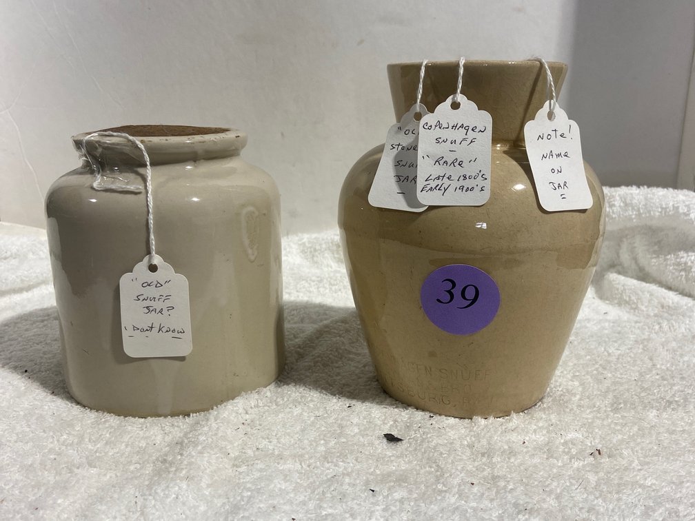 2 Antique Snuff jars