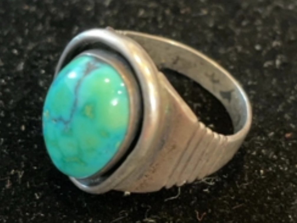 Men's Sterling Silver and Turquoise Ring