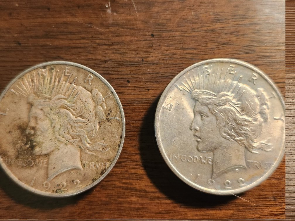 (2) Peace Silver Dollars, Both are Dated 1922