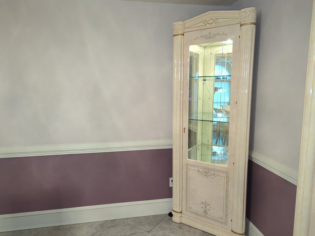 Grand Italian Made Lighted Corner Display Cabinet