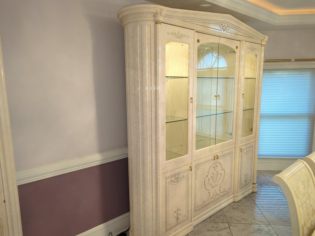 Grand Lighted China Cabinet, Italian Made 