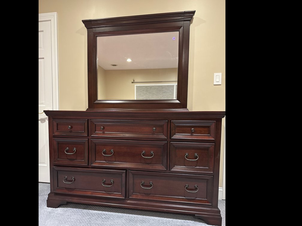 Havertys Dark Wood Dresser with mirror