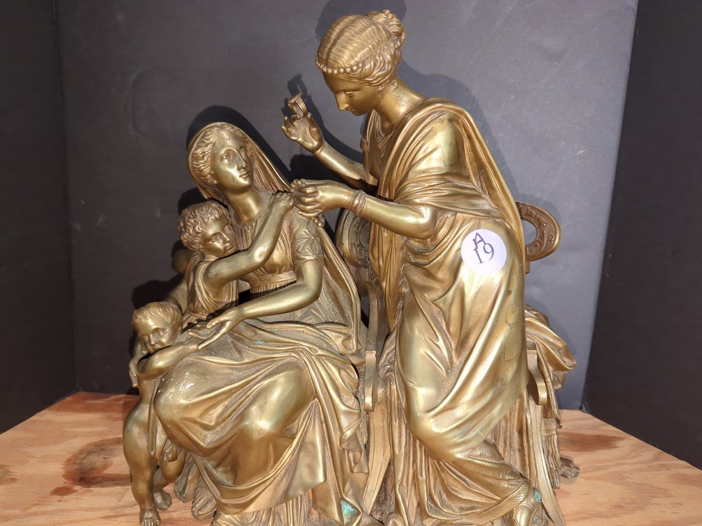 Antique Heavy Bronze Figural Statue 