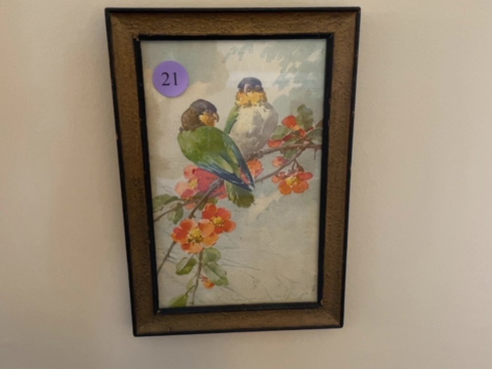 Lovebirds print; 8.5” x 12”