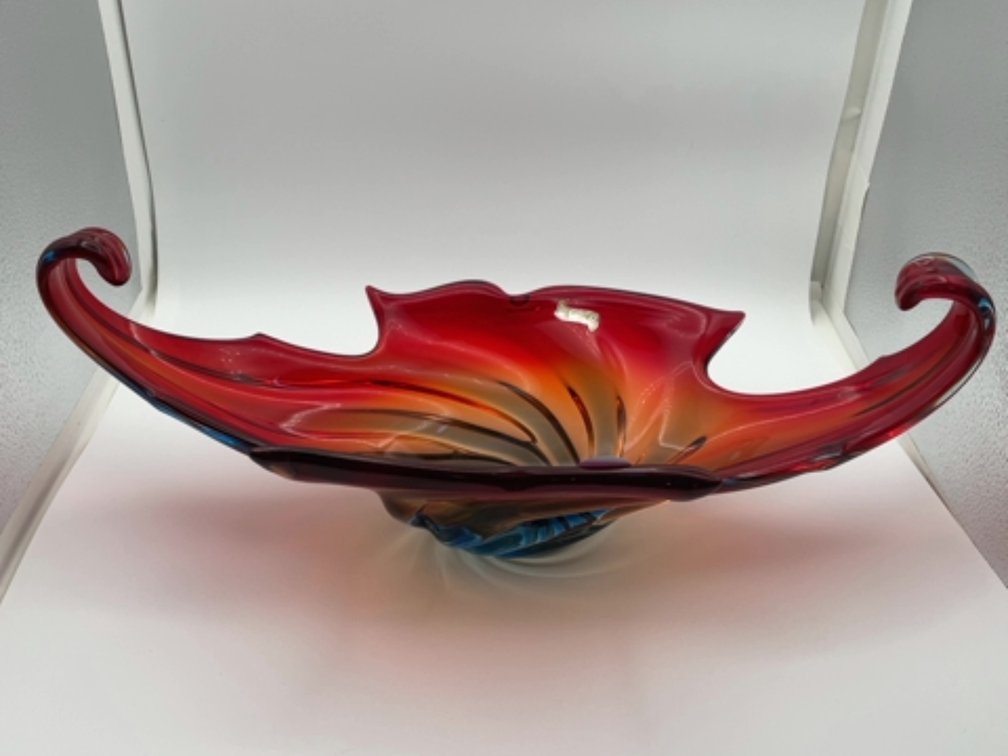 Murano glass bowl, 21” x 9” x 7” tall 