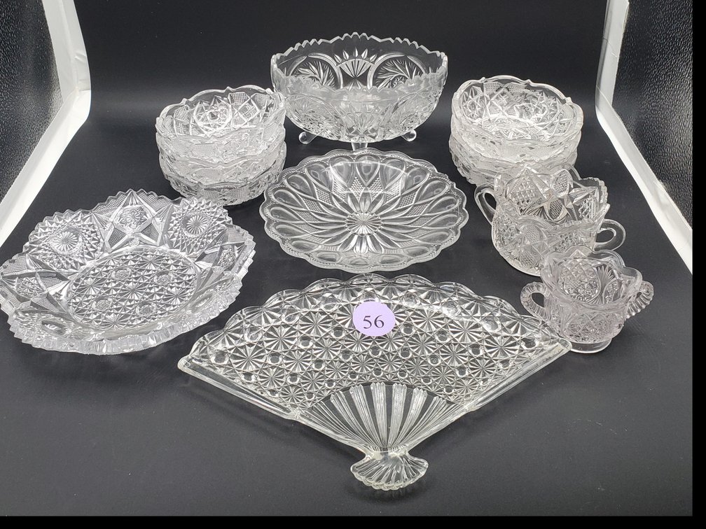 Pressed and Cut Glassware Lot