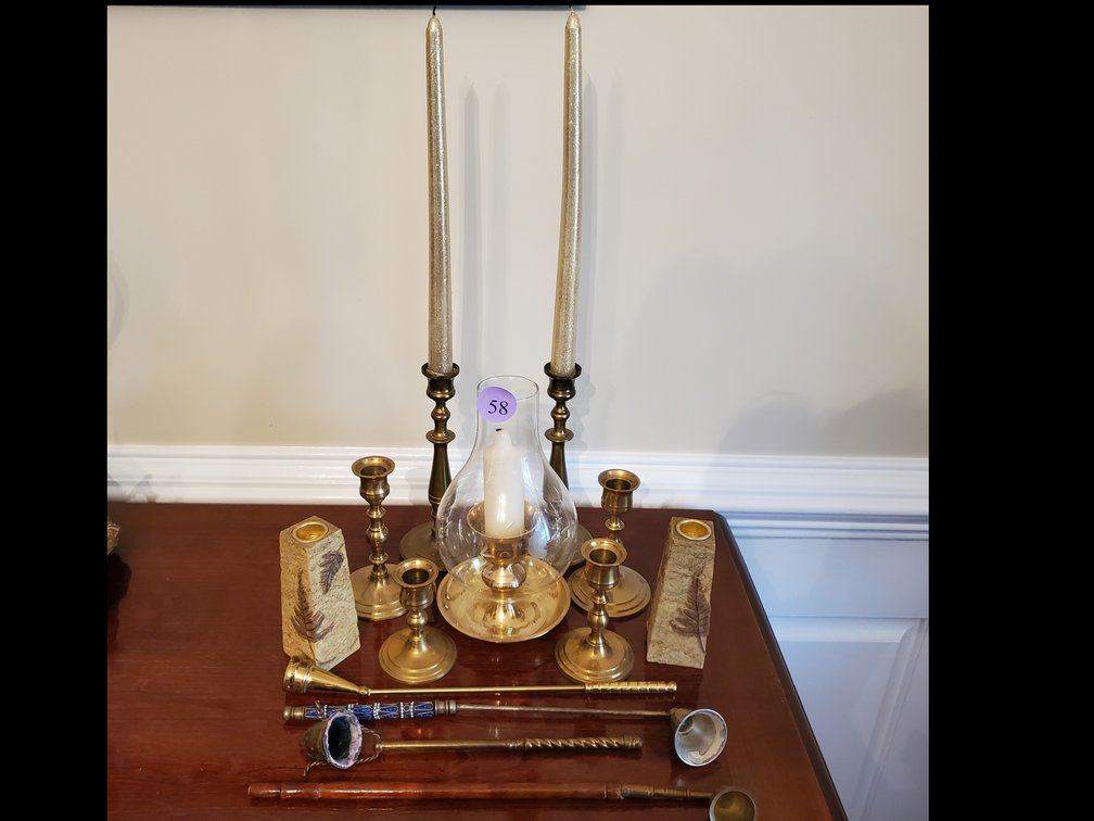 Brass and Glass Candle Stick Assortment 