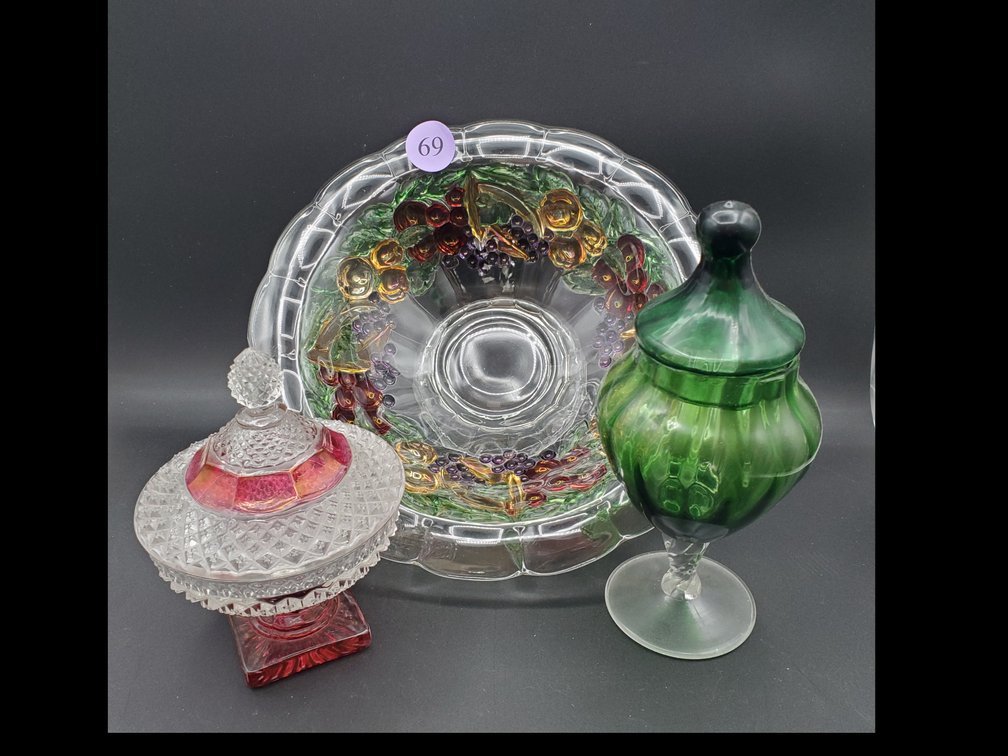 Colorful Glass Fruit Bowl and Candy Dishes