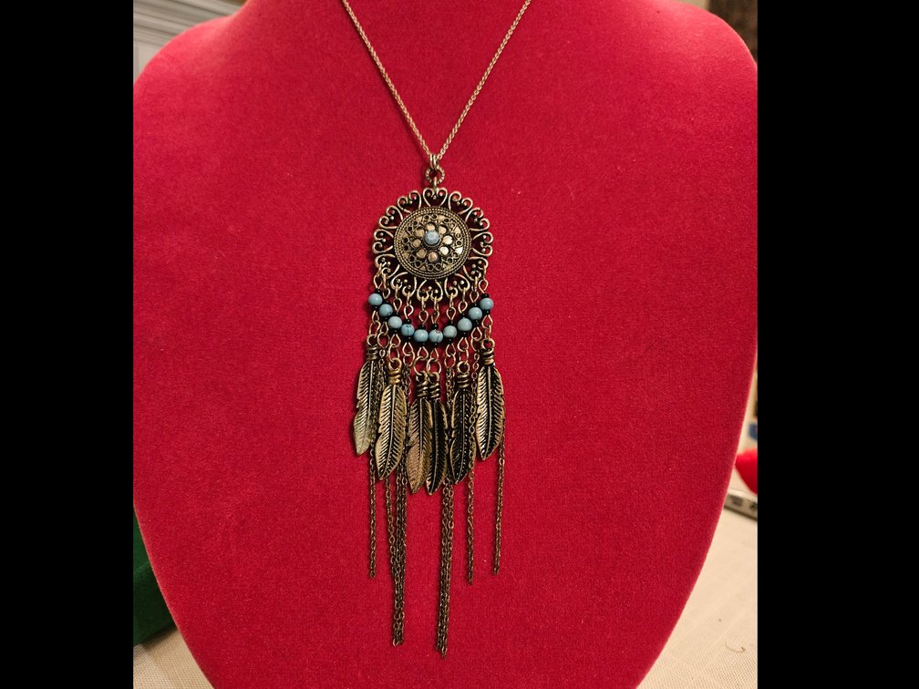 .925 Silver Necklace with Native American Style Pendant