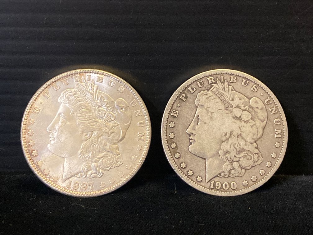 Two Morgan Silver Dollars
