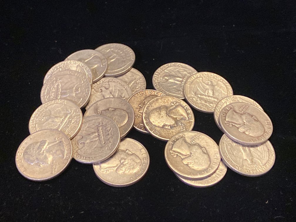 (20) Silver Washington Quarters