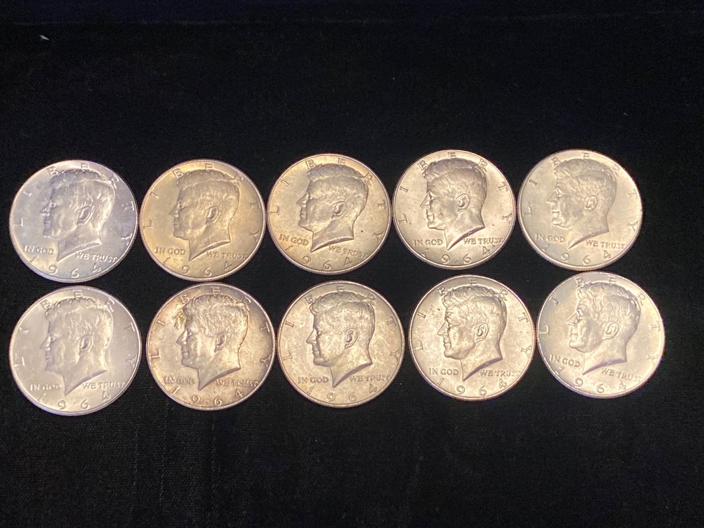 (10) Kennedy Silver 1/2 Dollars