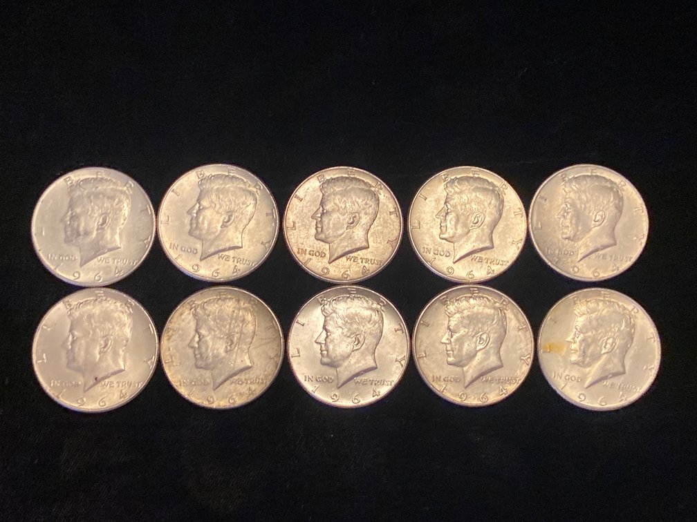 (10) Kennedy Silver 1/2 Dollars