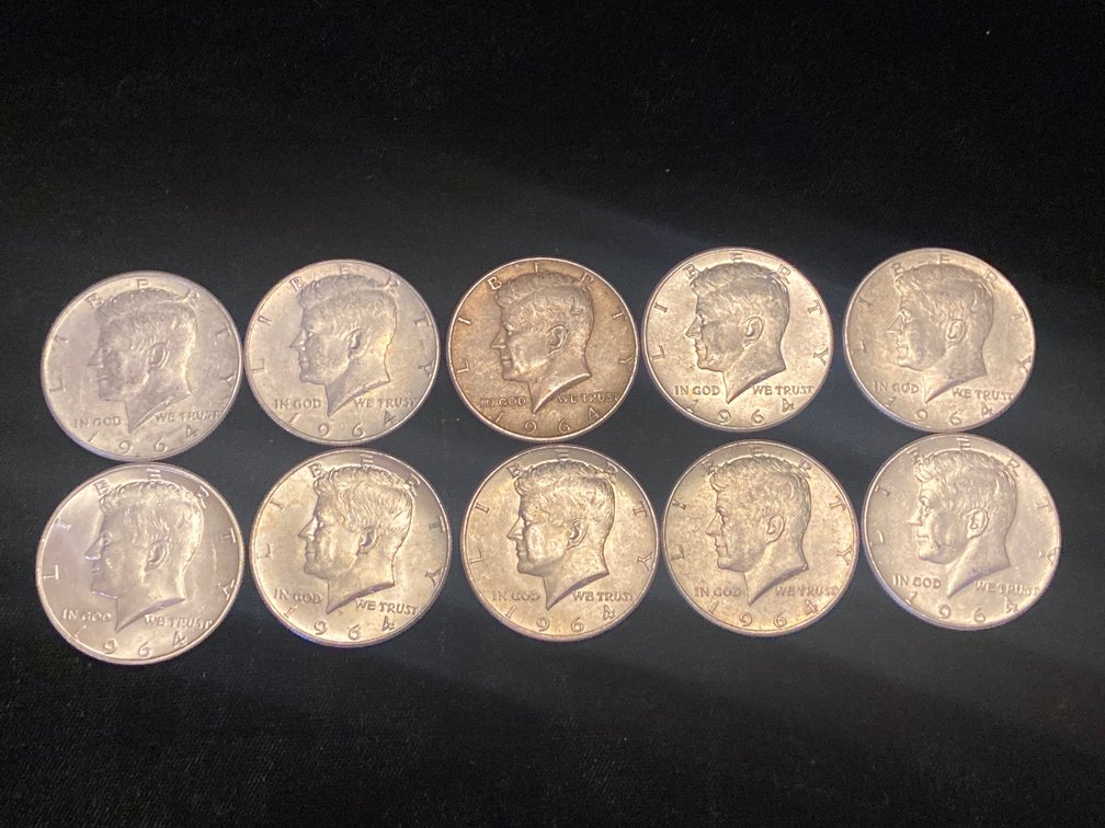 (10) Kennedy Silver 1/2 Dollars