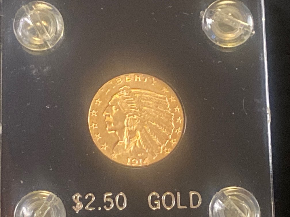 1914 $2 1/2 Dollar Indian Head Gold Coin