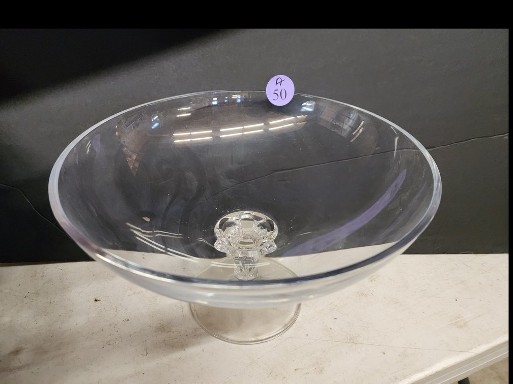 Clear Glass Pedestal Fruit Bowl