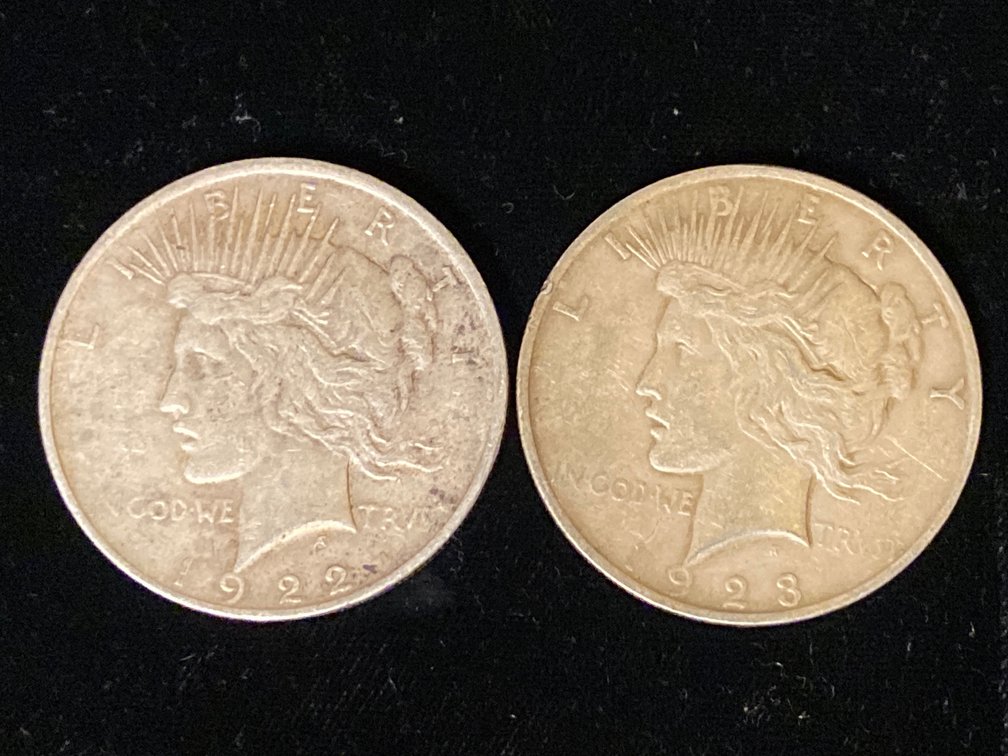 (2) Silver Peace Dollars