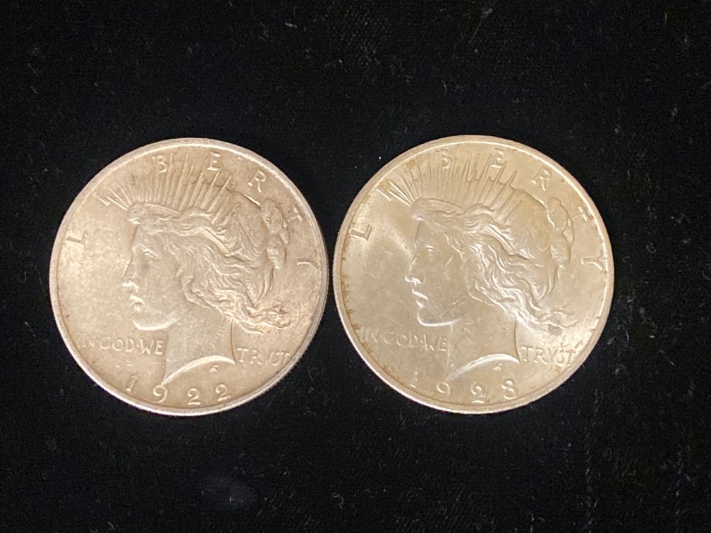 (2) Silver Peace Dollars