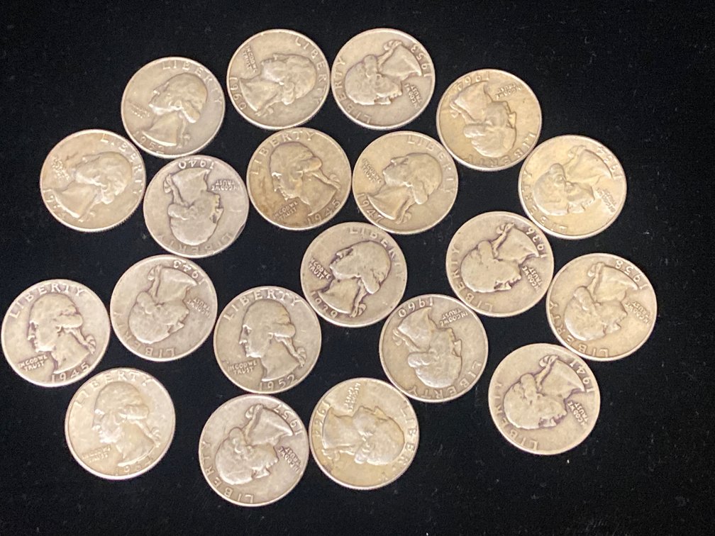 (20) Silver Washington Quarters