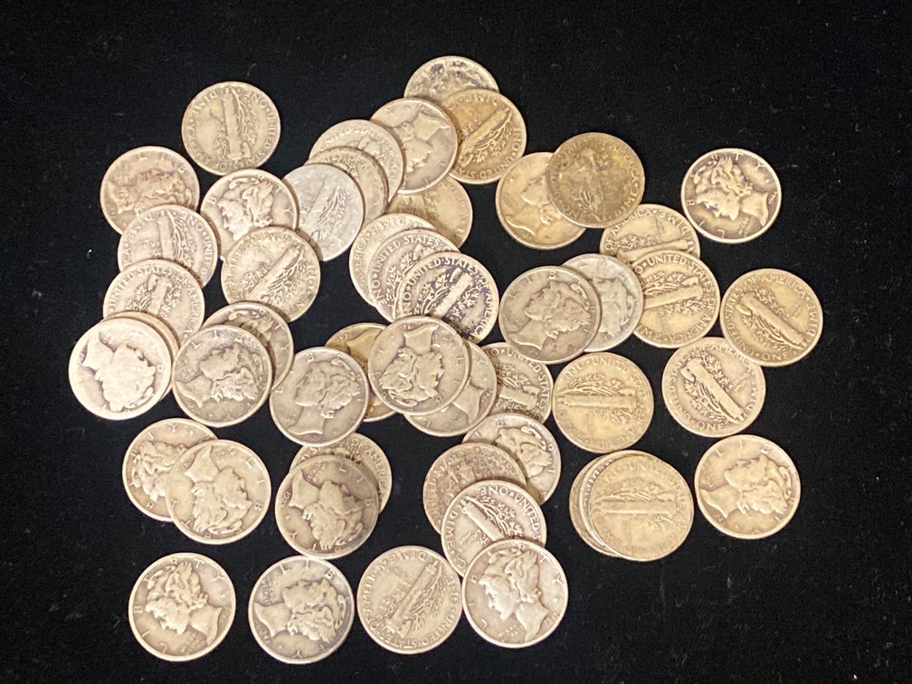 (50) Mercury Dimes