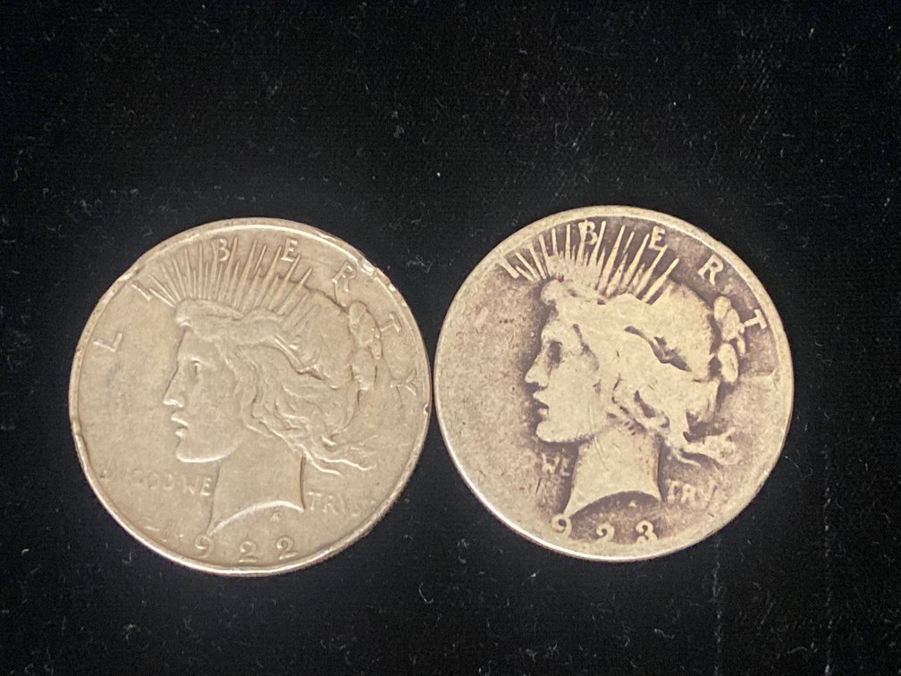 (2) Silver Peace Dollars