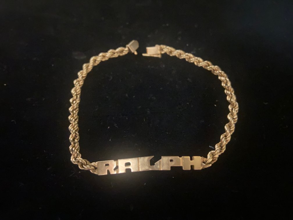 14k Gold Rope Bracelet, with name