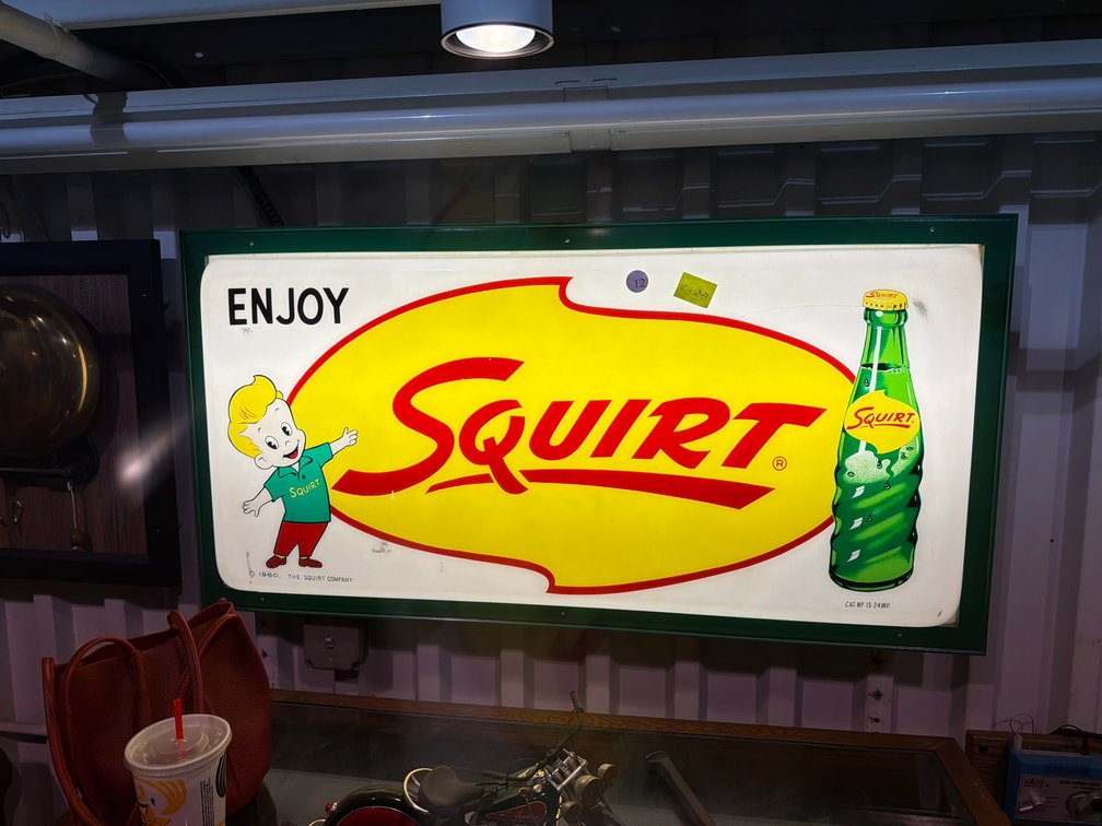 “Enjoy Squirt” Lighted Advertising Sign – 24” × 49”