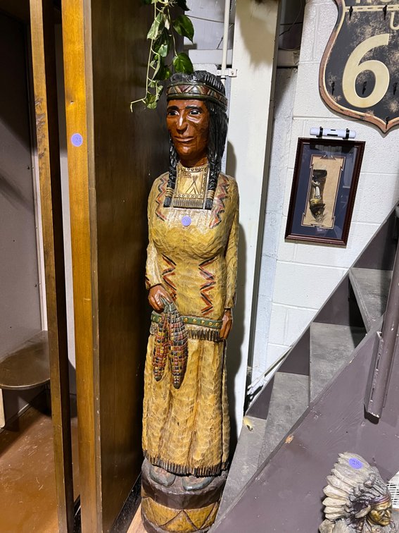 Wood Cigar store Indian 67”T