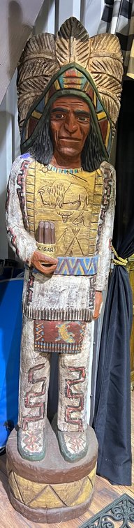 Wooden Cigar store Indian 72”T