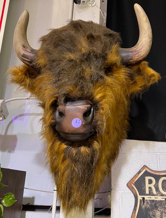 Faux Buffalo Head approx 35”T x 24”W