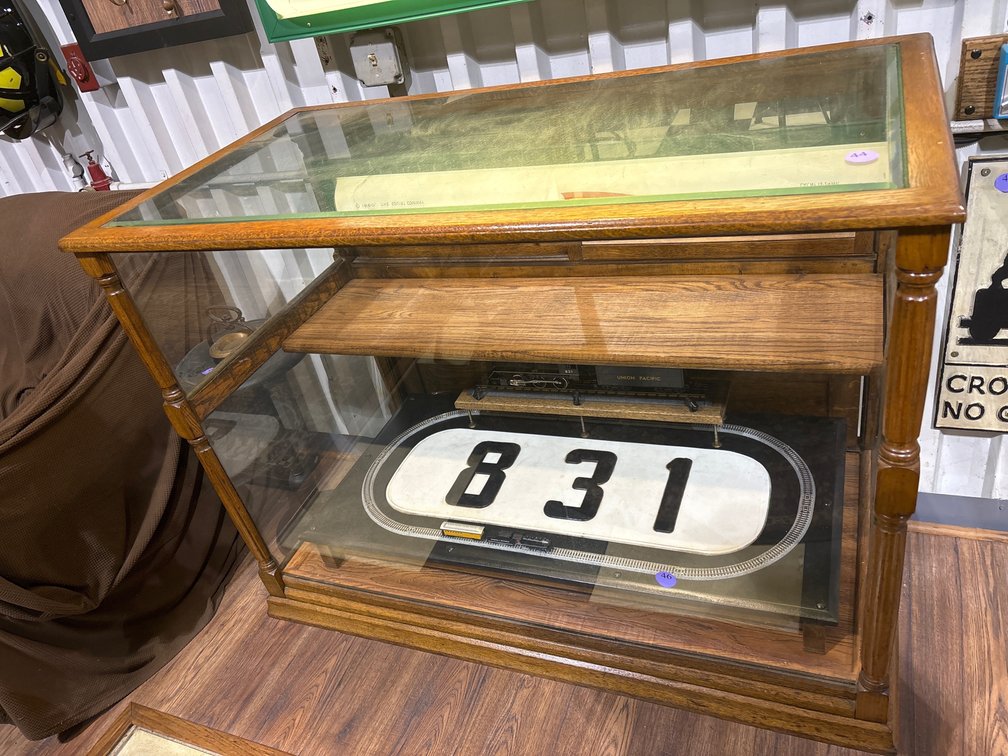 Vintage oak and glass country store showcase