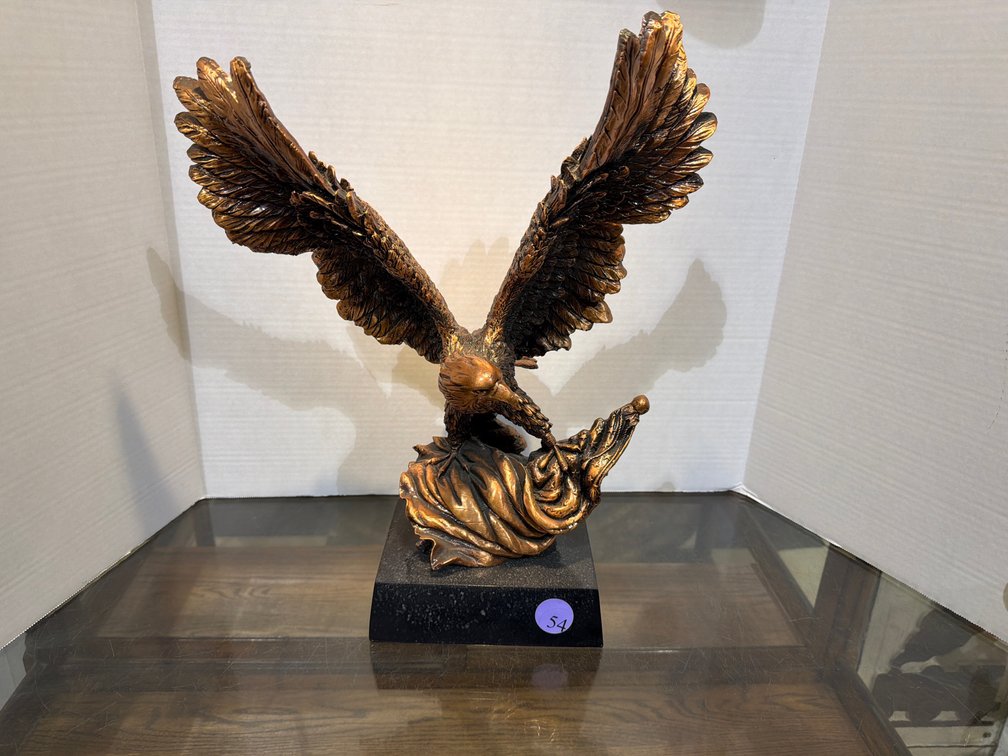 Eagle with Flag on Base (resin) 14” x 19”