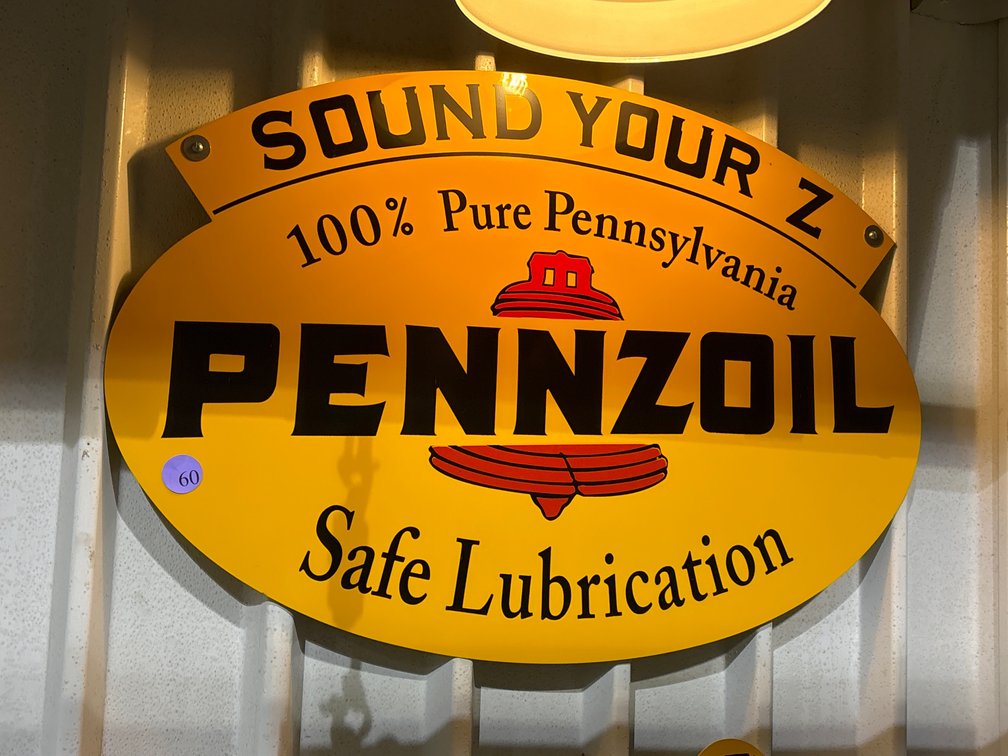 Pennzoil Oval metal sign, 31” x 21”