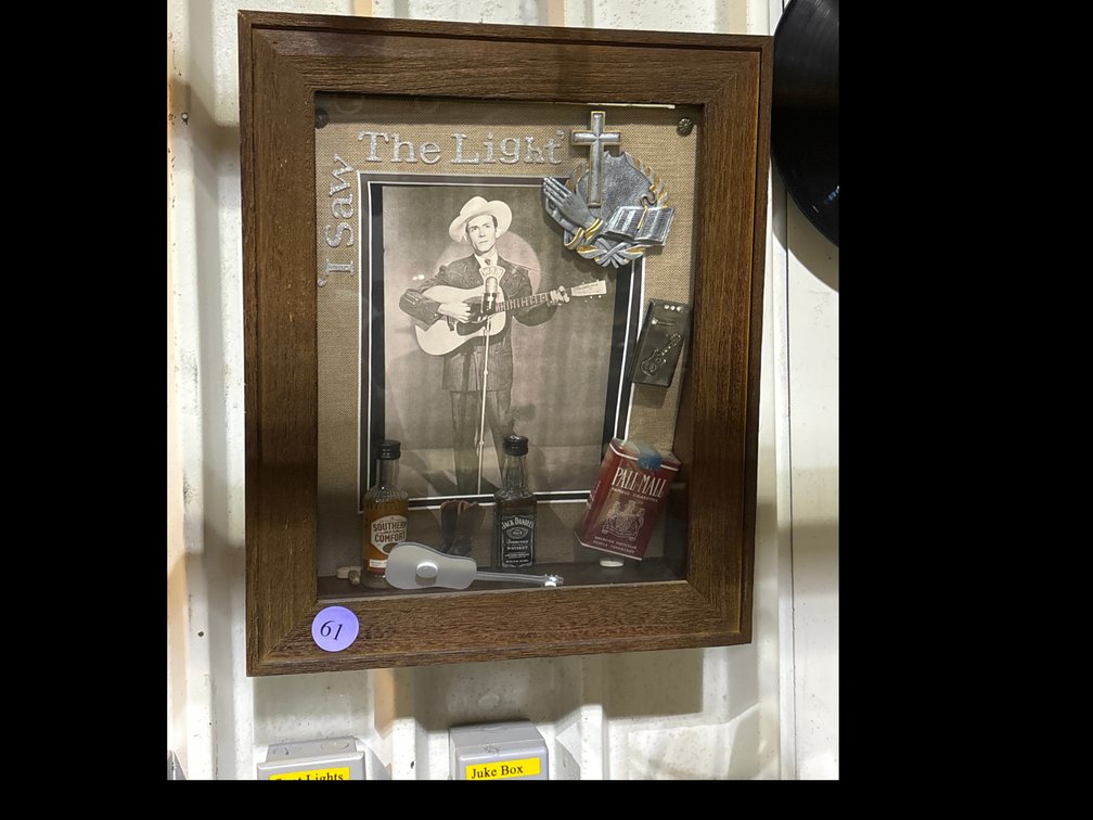 Hank Williams commemorative diorama, 14” x 18”
